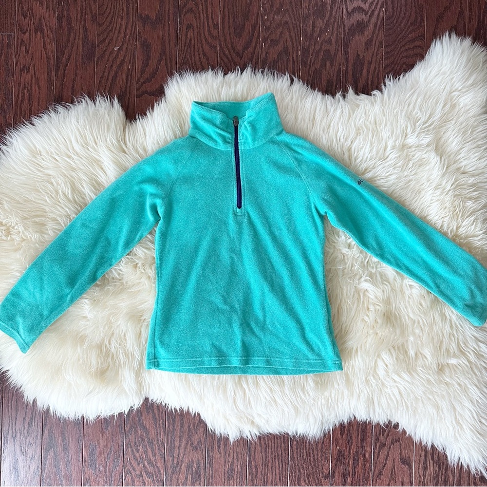 Girls Size 7/8 1/4 Zip Columbia Fleece Pullover & Cat & Jack Blue Jeggings - Picture 2 of 9